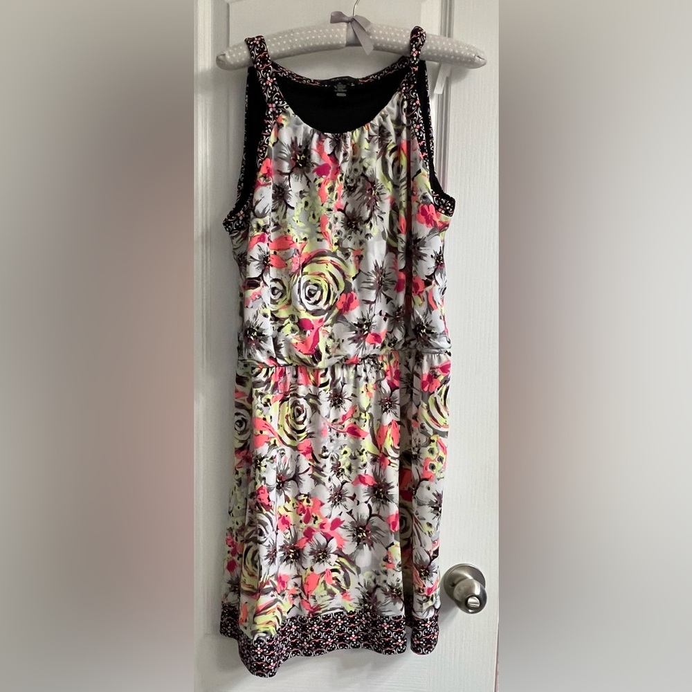 Style & Co. Sleeveless Dress - Pink, Yellow, Black